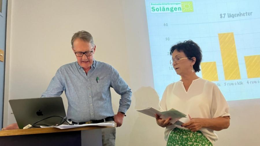 Ordföranden Olof Petersson med mötesordföranden Marie Säll