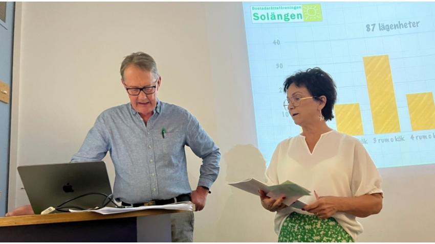 Ordföranden Olof Petersson med mötesordföranden Marie Säll